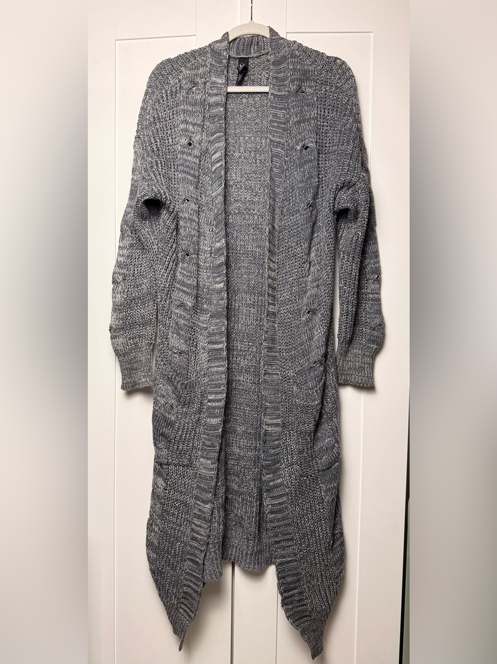 Agnes & Dora Women's Open-Front Long Cardigan — Navy & Gray